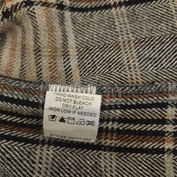 Altar'D State Destroyed Thick Plaid Flannel Shacket Abigail Cropped M Grunge Alt - Picture 6 of 8